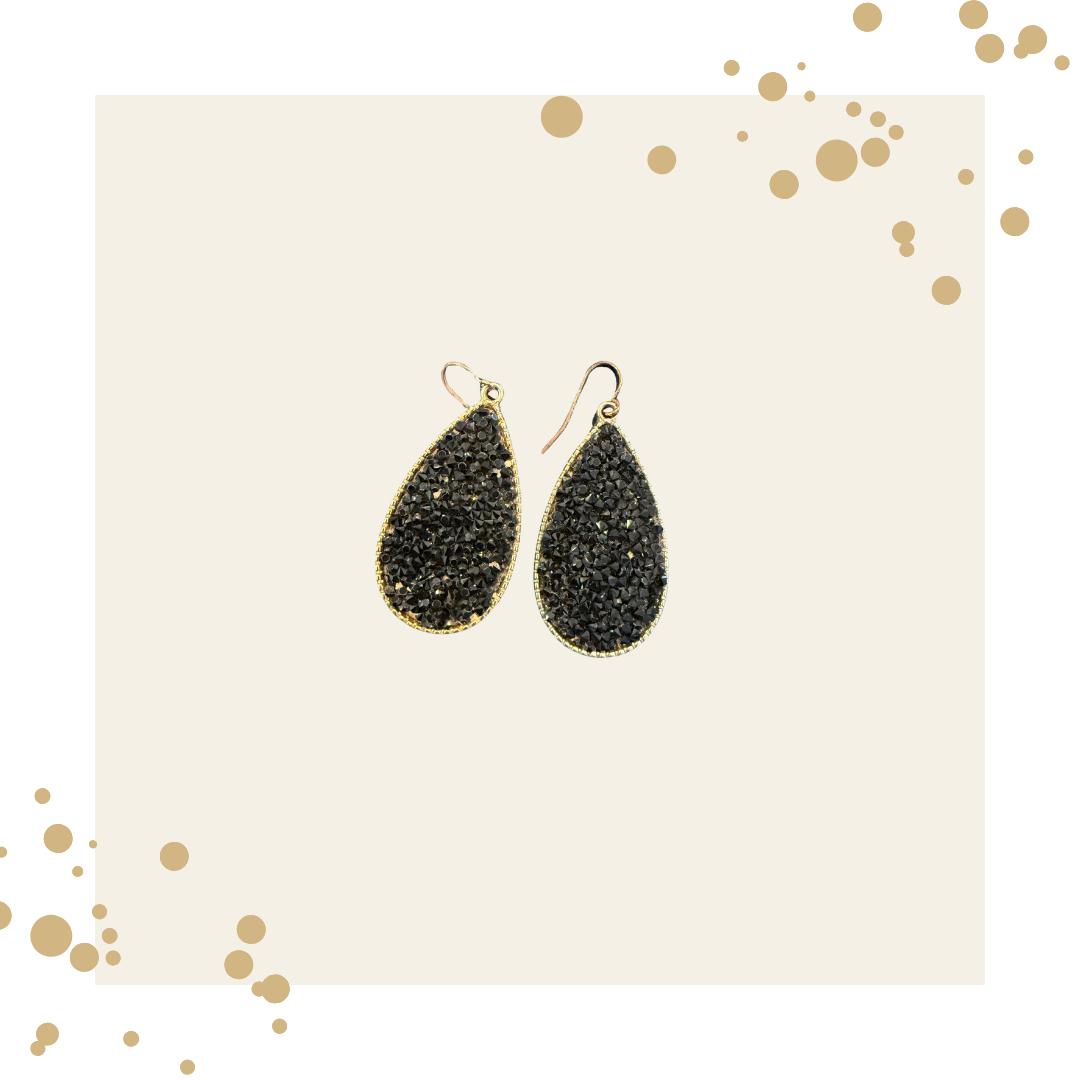 Black sparkly earrings