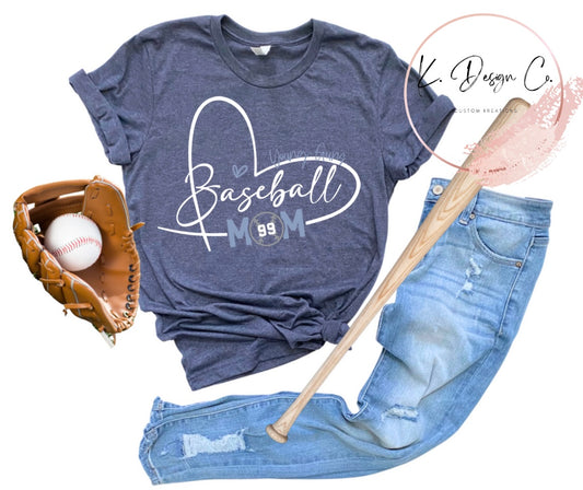 Baseball Mom Heart