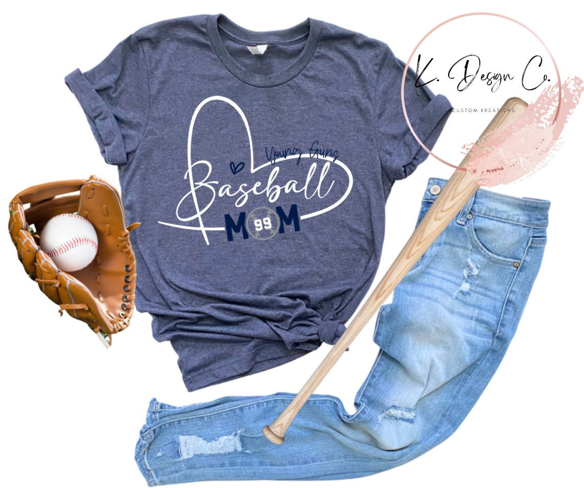 Baseball Mom Heart