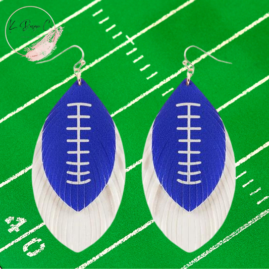 Game Day Football Leather Cut Earrings