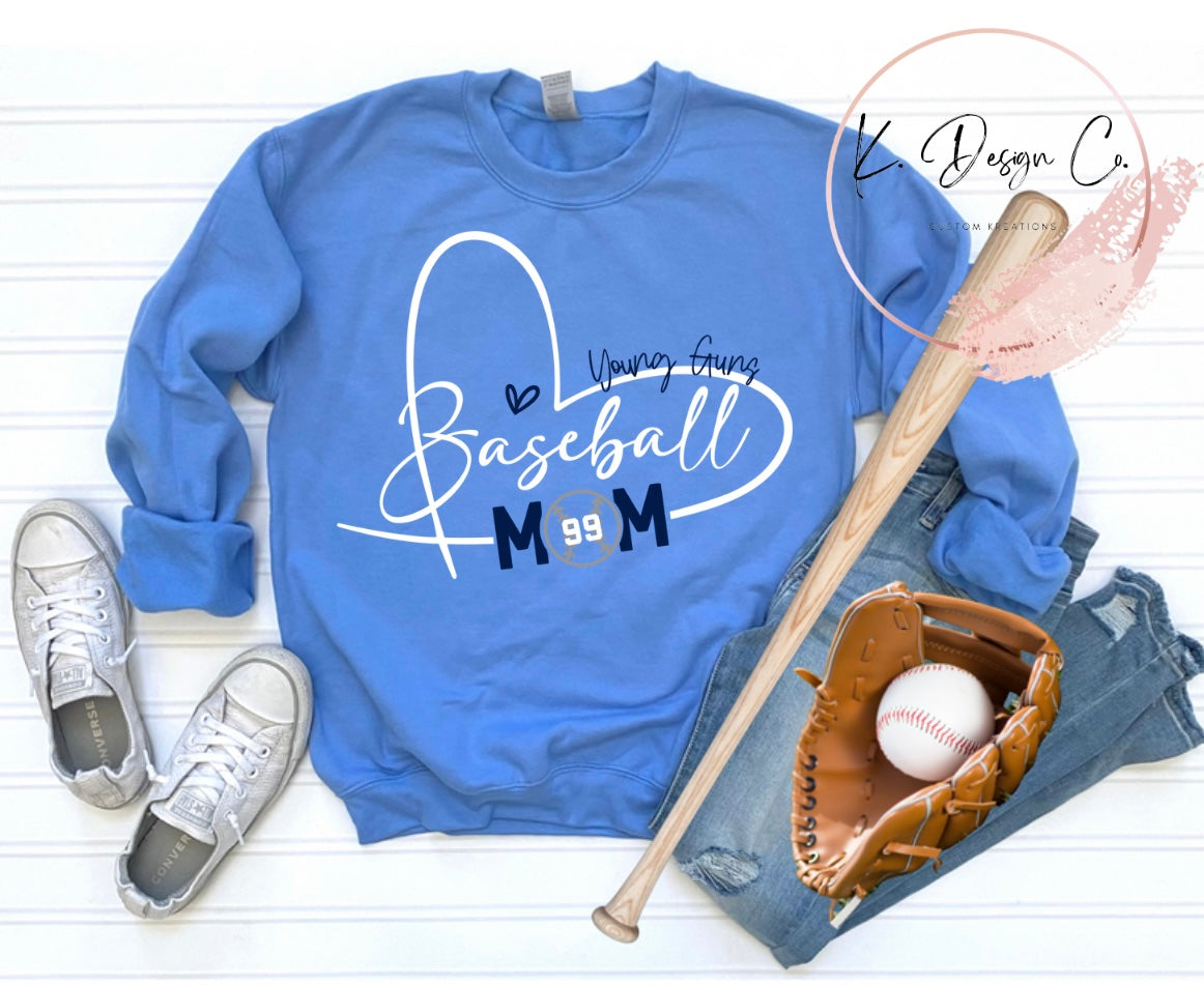 Baseball Mom Heart