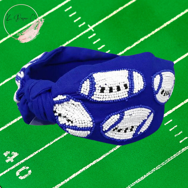 Game Day Football Seed Beaded Headband