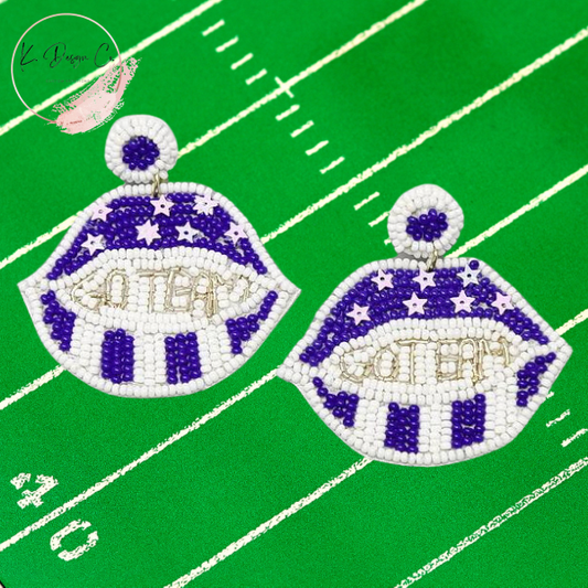 GO TEAM Game Day Seed Beaded Earrings