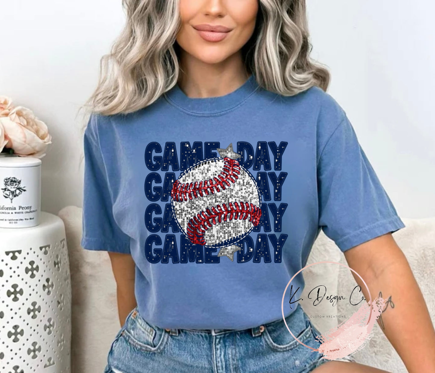 Game Day Glitter Baseball