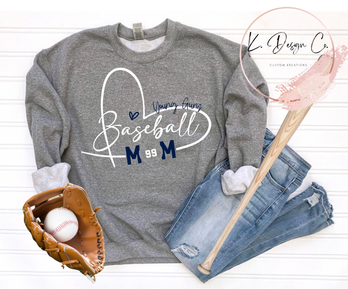 Baseball Mom Heart