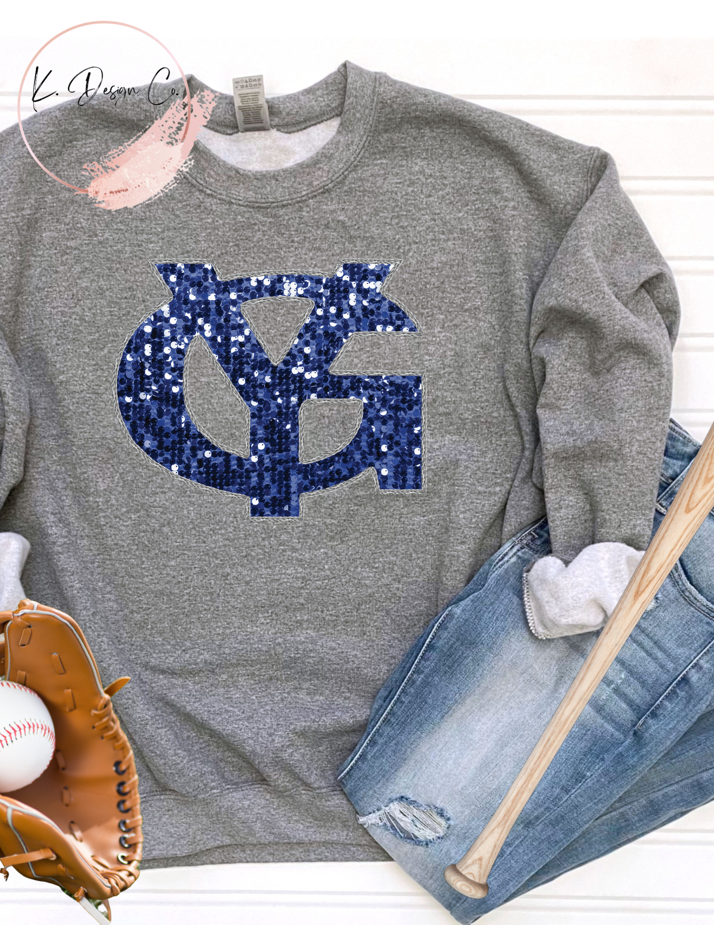 Glitter Faux Embroidery YG Logo