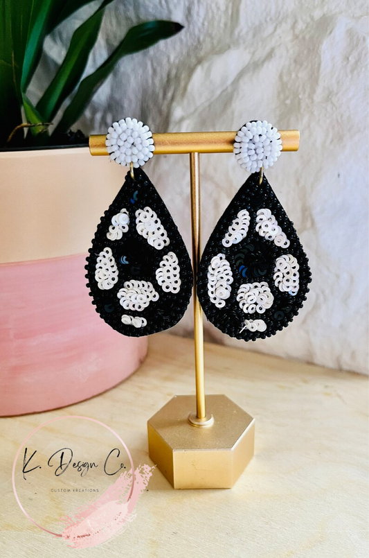 Soccer Ball Sequin Statement Earrings