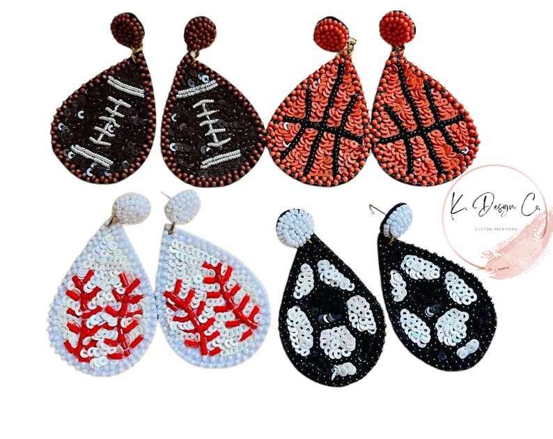 Soccer Ball Sequin Statement Earrings