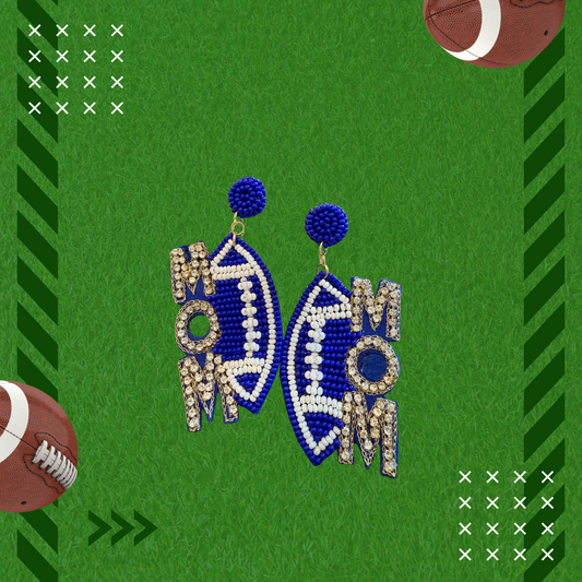 Beaded Football Mom Earrings