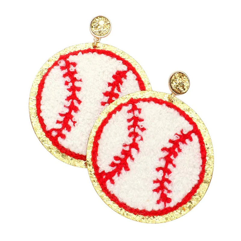 Homerun Baseball Earrings | Glitter | Felt-Back