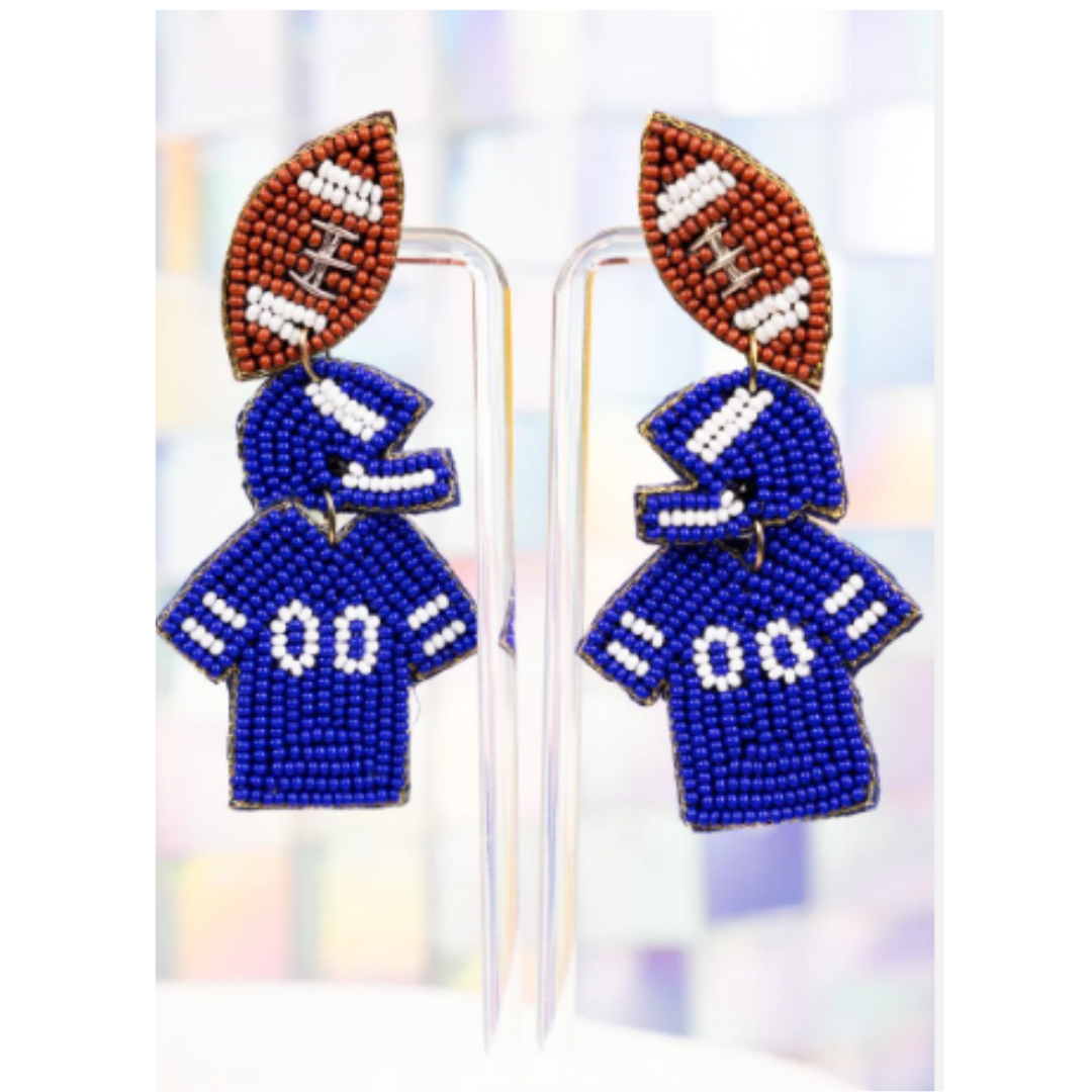 Seeded Football Earrings