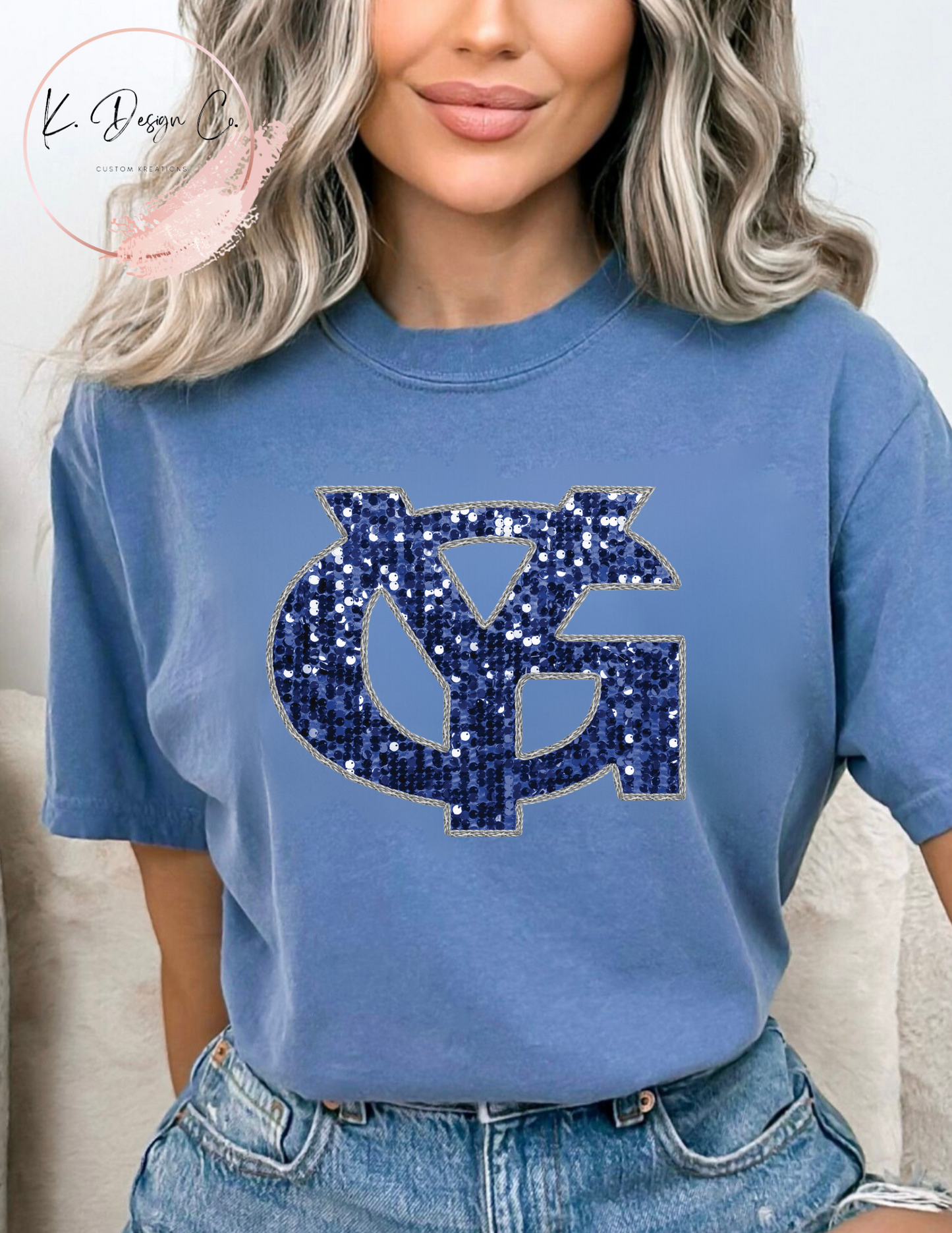 Glitter Faux Embroidery YG Logo