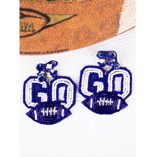 Beaded Go Football Earrings