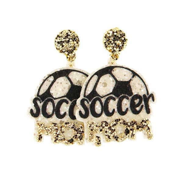 Sequin Soccer Mom | Earrings White