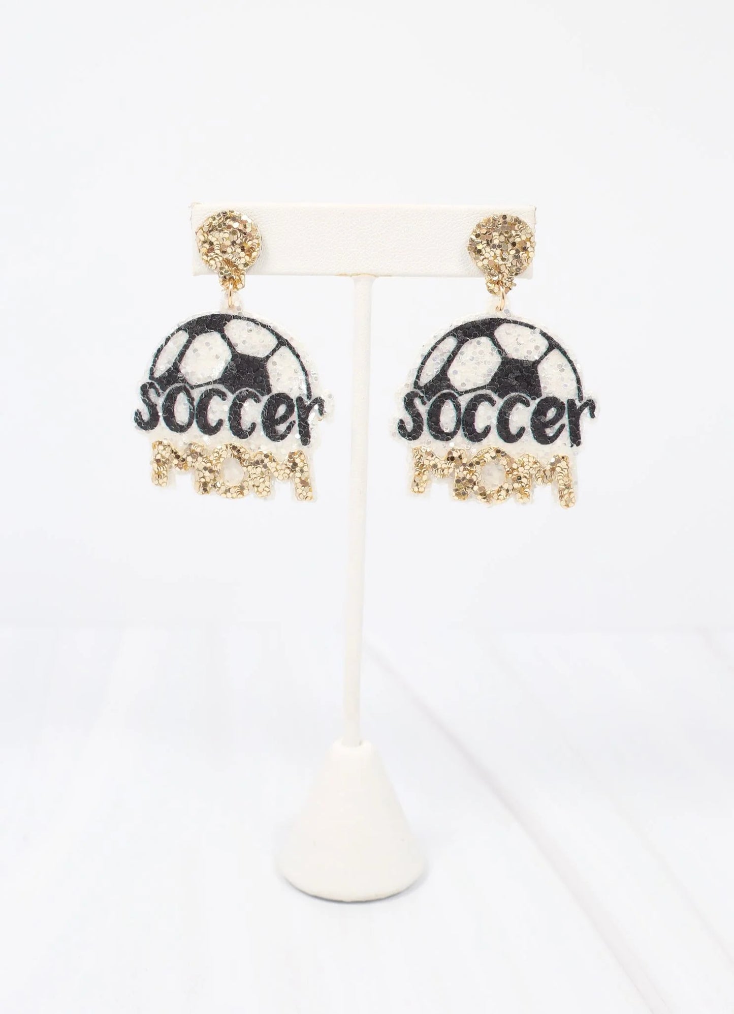 Sequin Soccer Mom | Earrings White