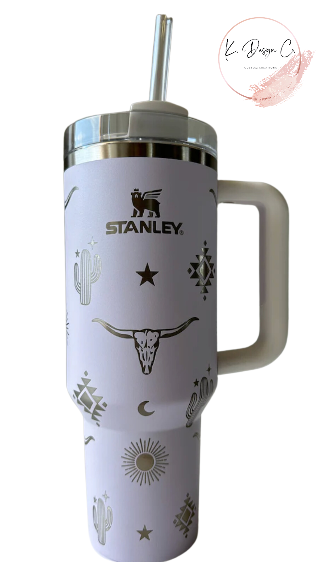40oz Cow Print Stanley Cup with Handle Stainless Steel Travel Mug