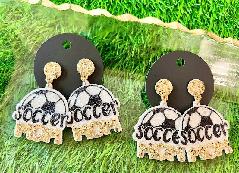 Sequin Soccer Mom | Earrings White