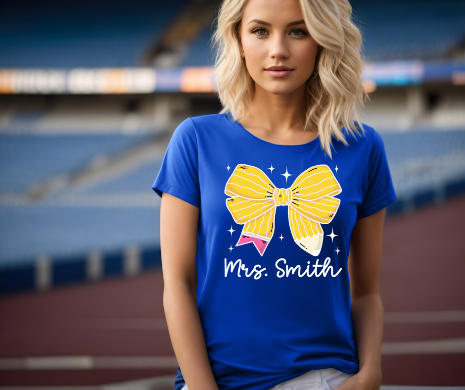 Personalized Pencil Bow Tee