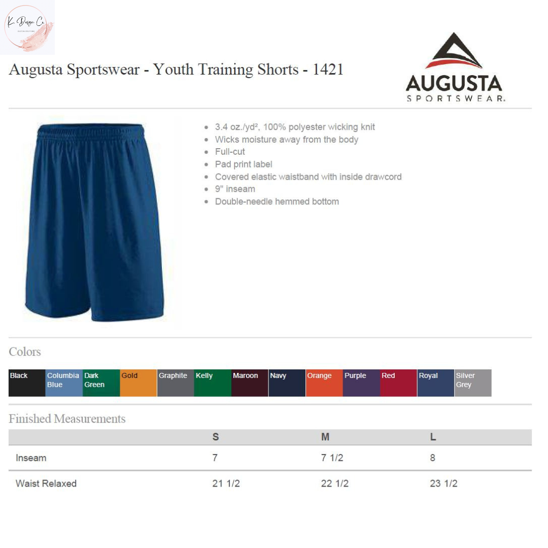 Youth | Custom Augusta Training shorts