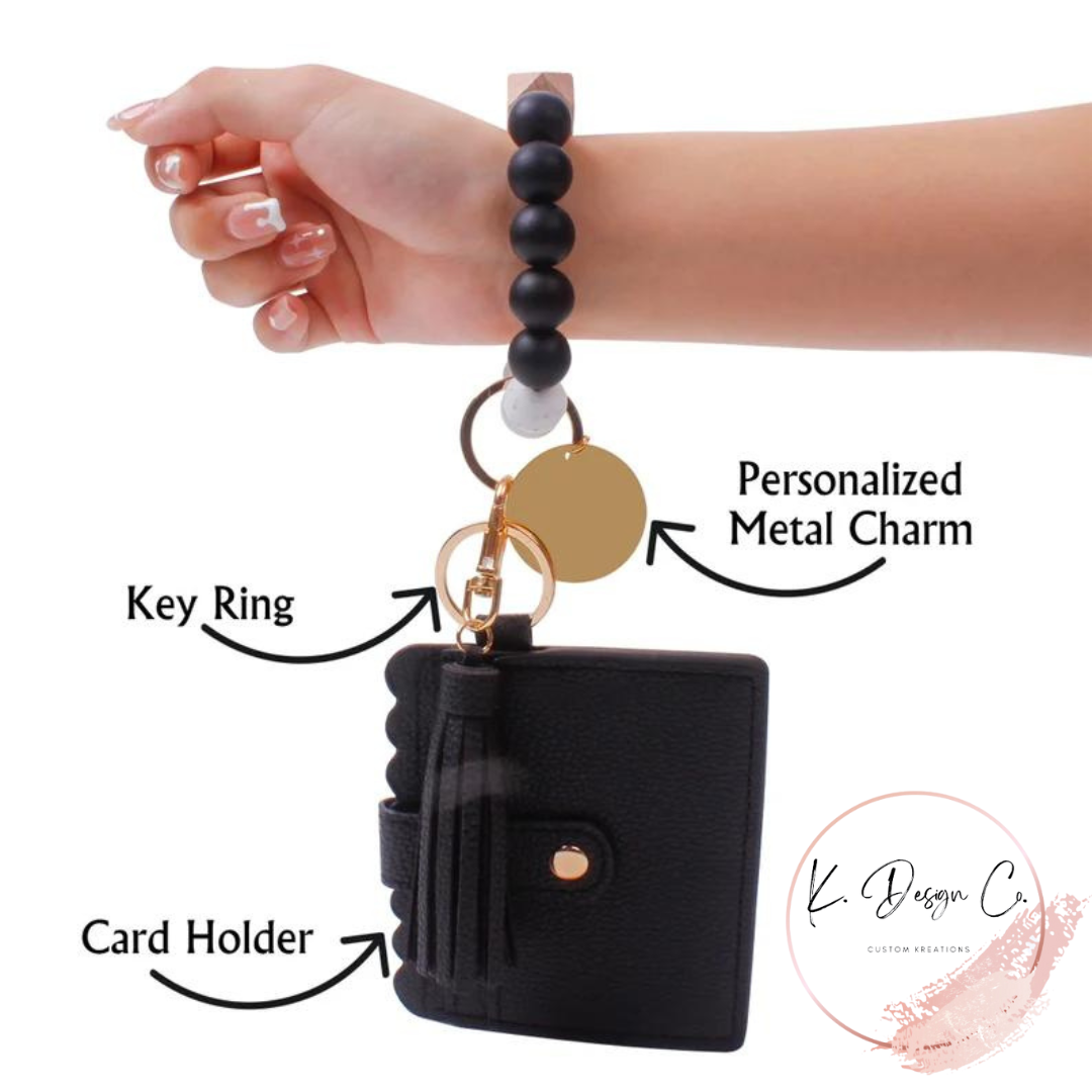 Custom | Silicone Bead Wristlet Keychain