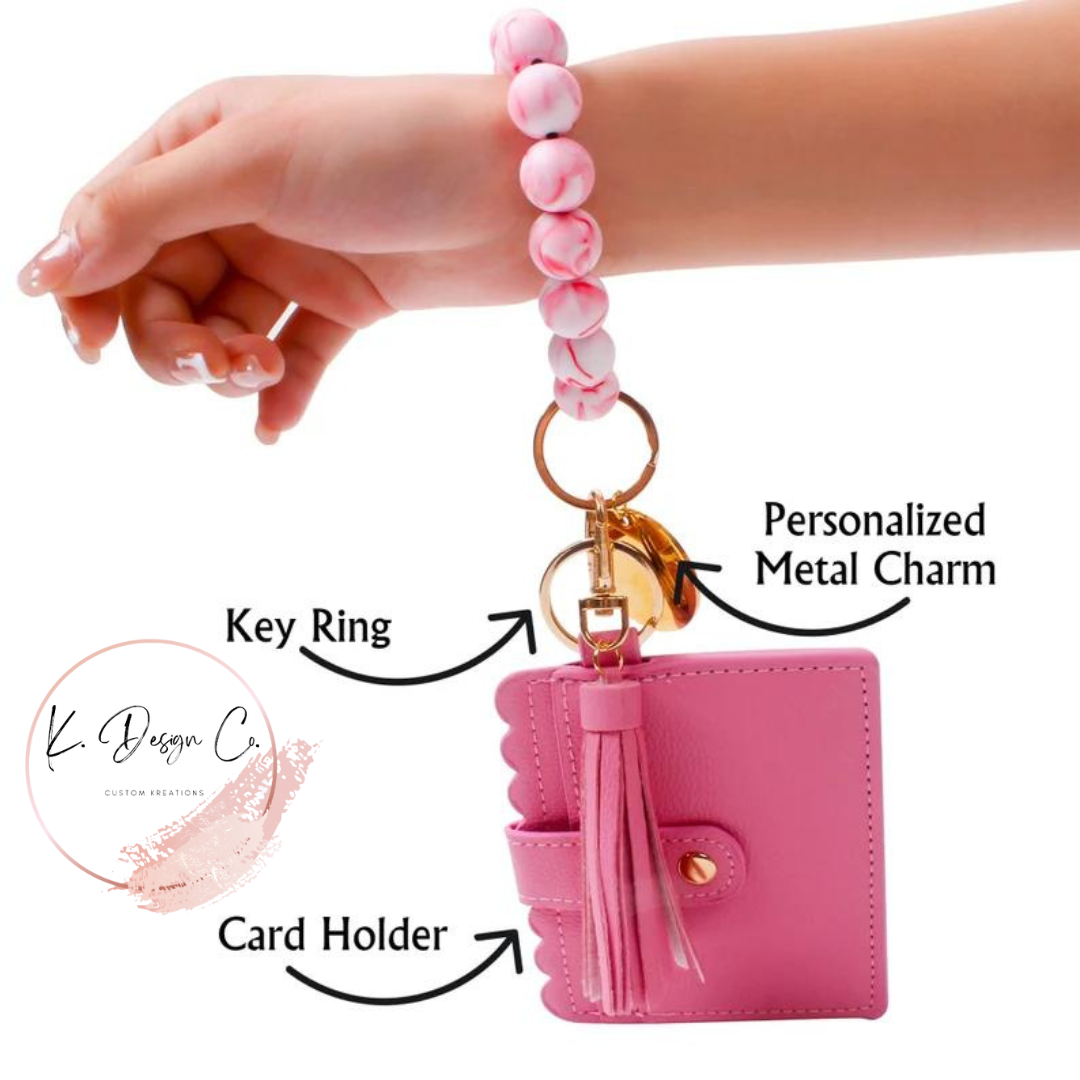 Custom | Silicone Bead Wristlet Keychain