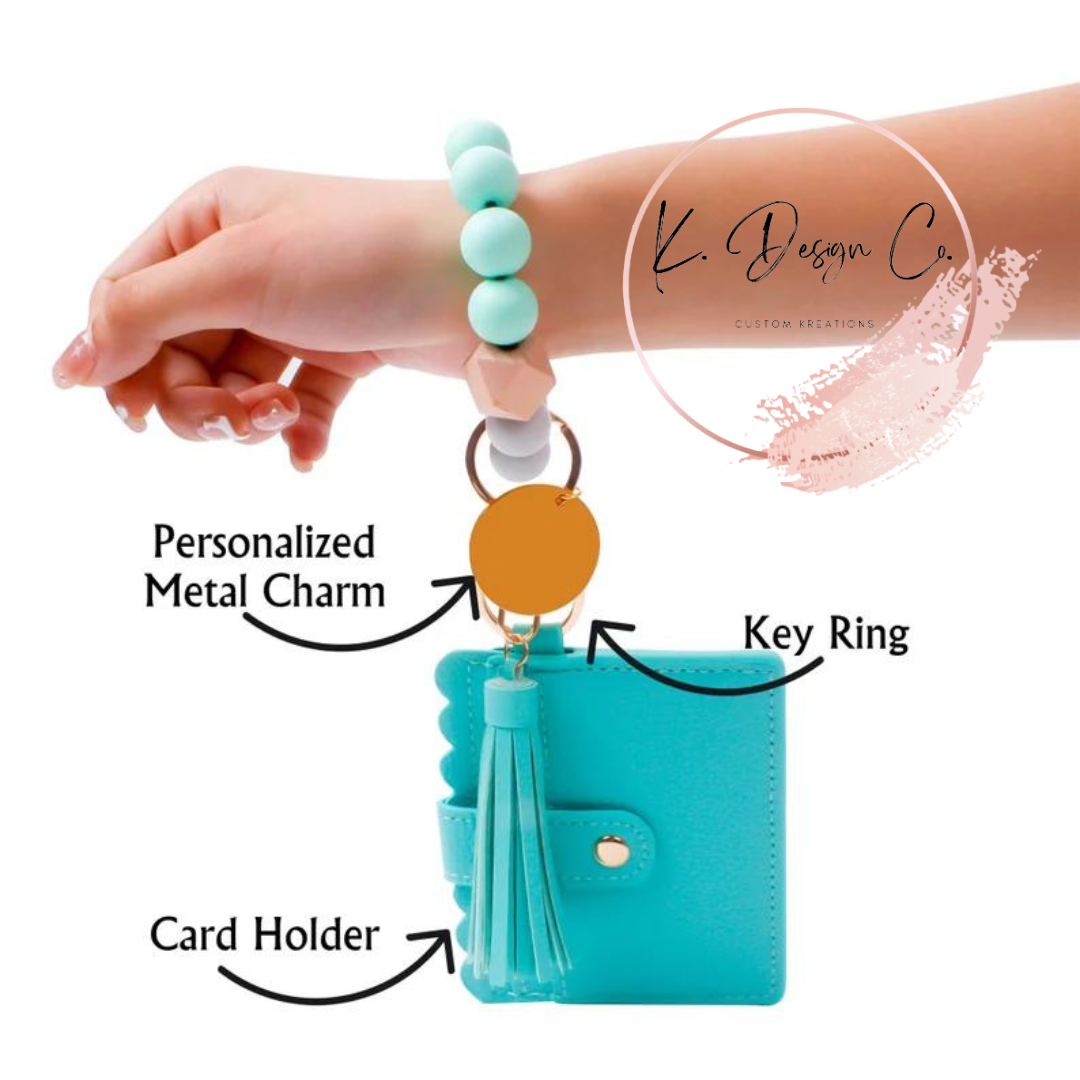 Custom | Silicone Bead Wristlet Keychain