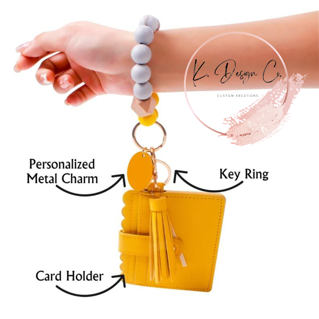 Custom | Silicone Bead Wristlet Keychain