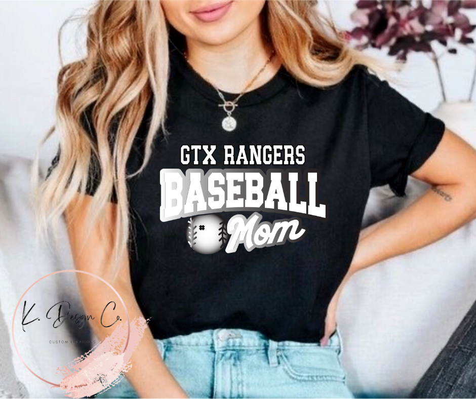 GTX Rangers Baseball Mom | Custom